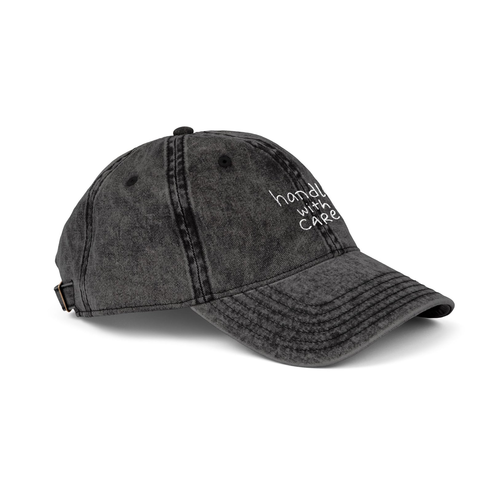 washed dad hat back, adjustable strap
