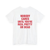 white back, nobody cares tee