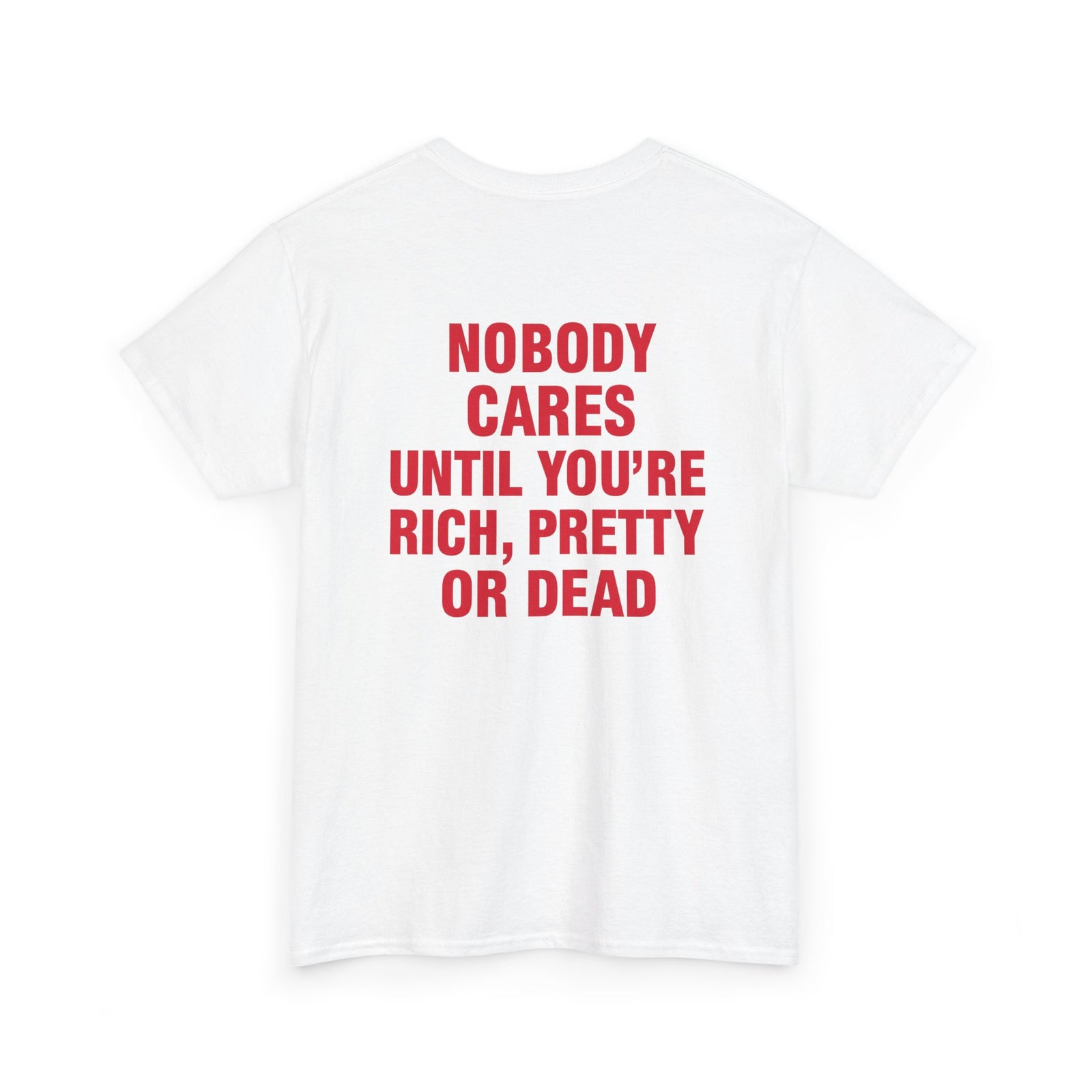 white back, nobody cares tee