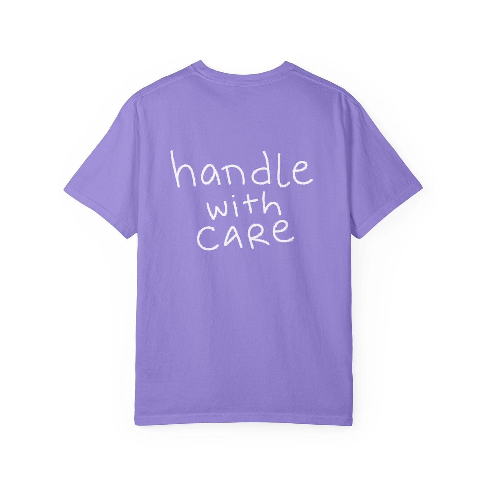 violet back, handle with care tee
