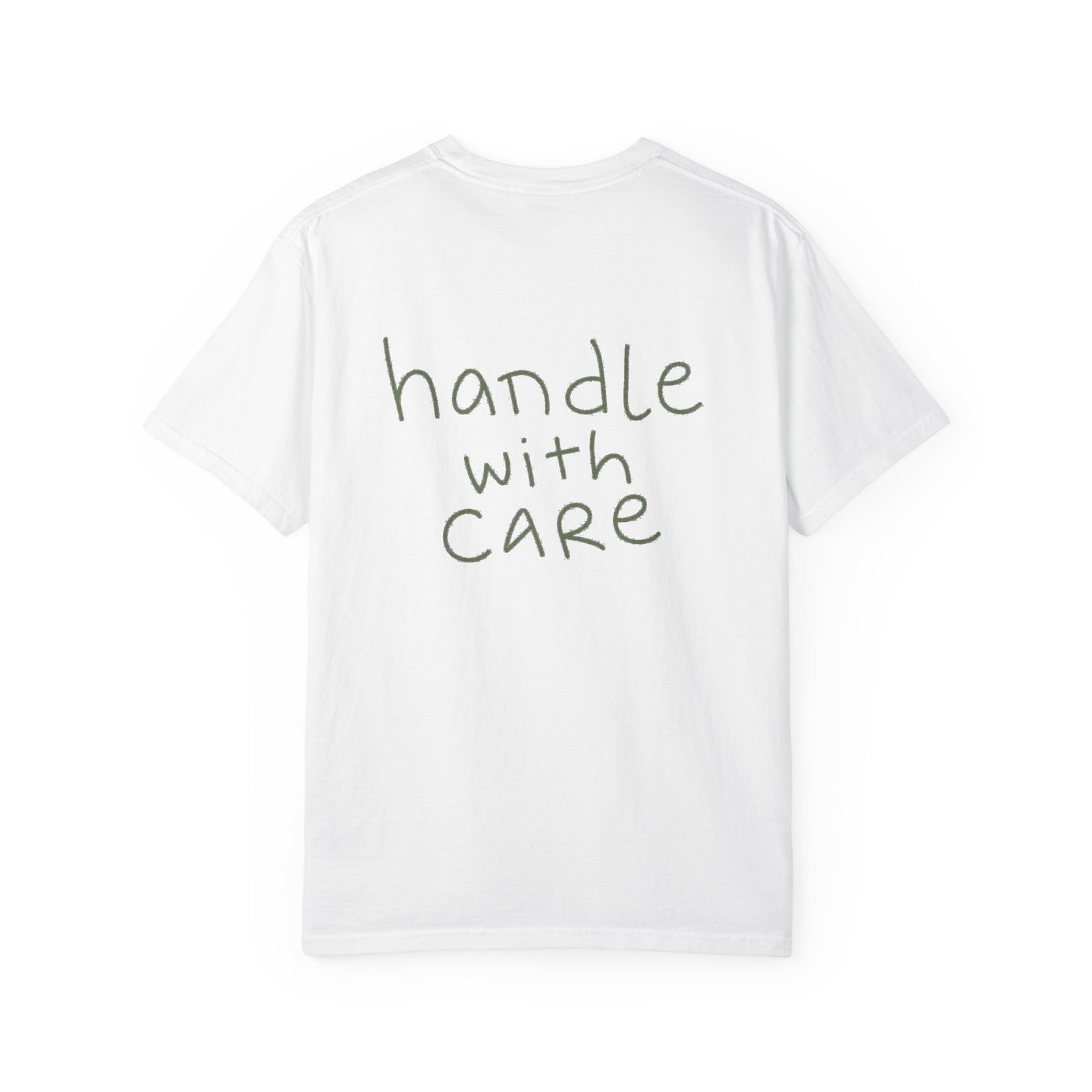 white back, handle with care tee