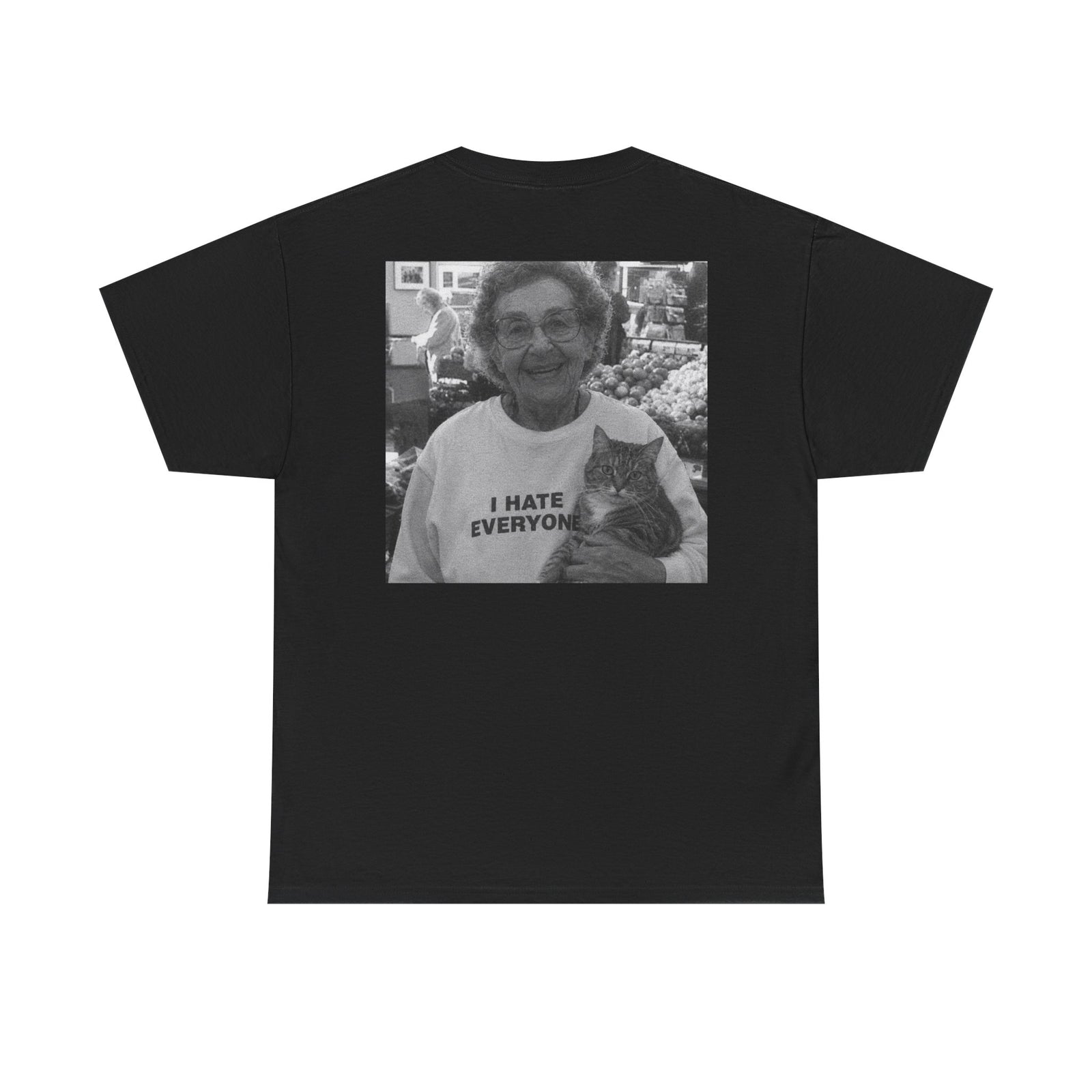 black back, i hate everyone cat tee