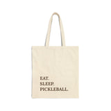 natural back, eat sleep pickleball tote bag
