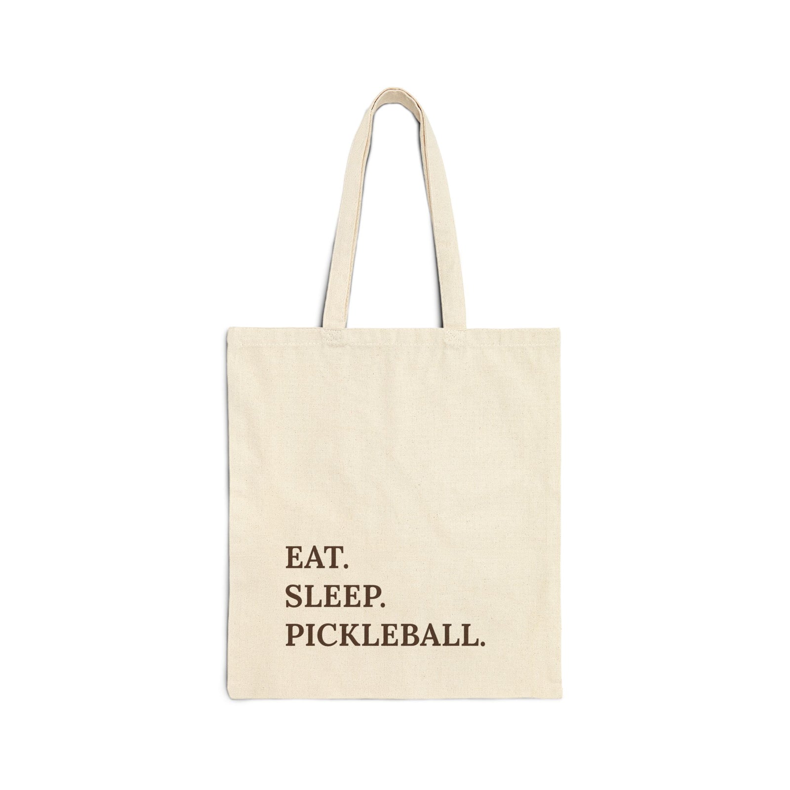 natural back, eat sleep pickleball tote bag