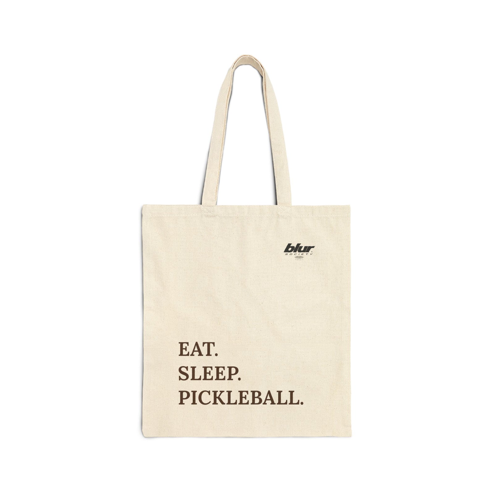 natural front, eat sleep pickleball tote bag